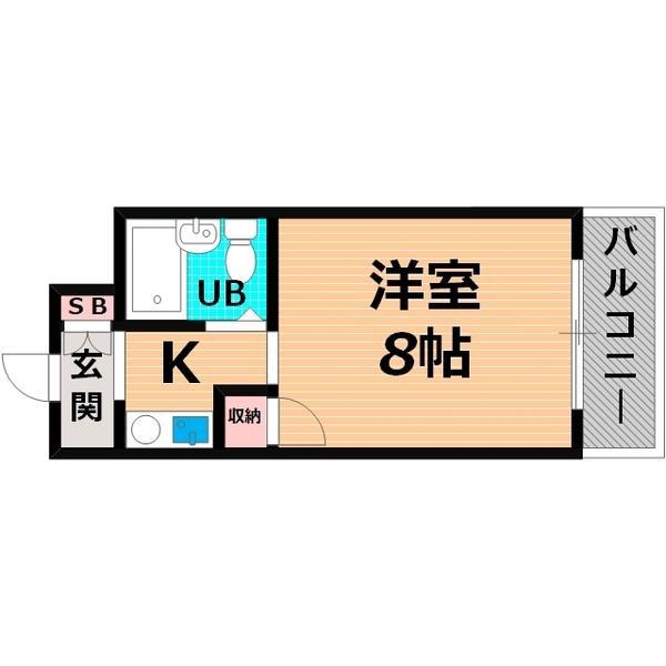 レジデンスマルゼンパートIII(1K/2階)の間取り写真