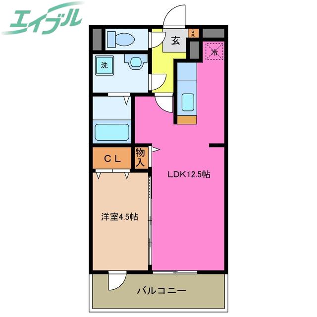 メゾンモンマルトルⅠ(1LDK/1階)の間取り写真