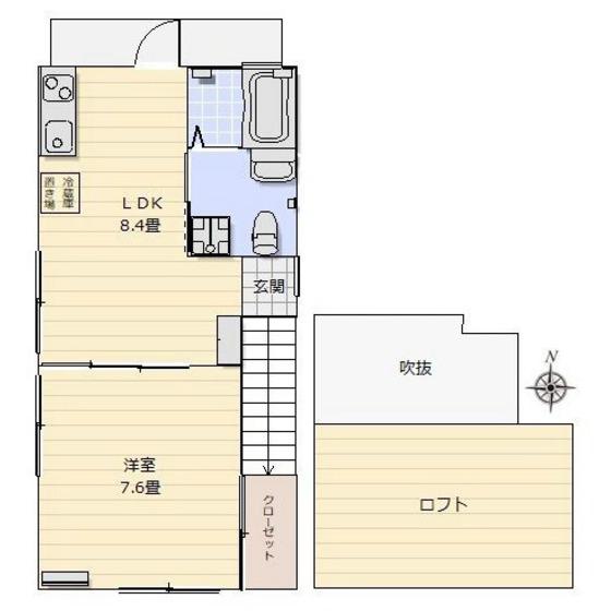 さくらハイツ(1LDK/2階)の間取り写真