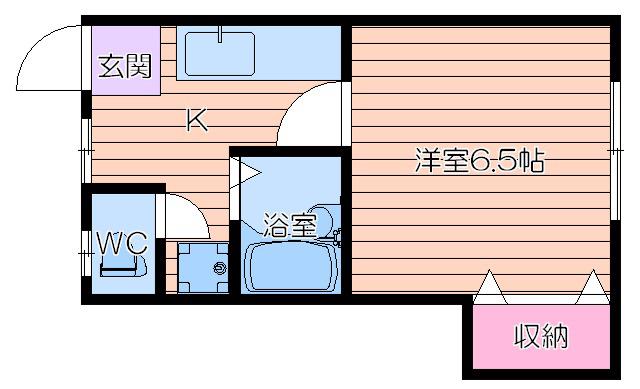 第2下前マンション(1K/2階)の間取り写真
