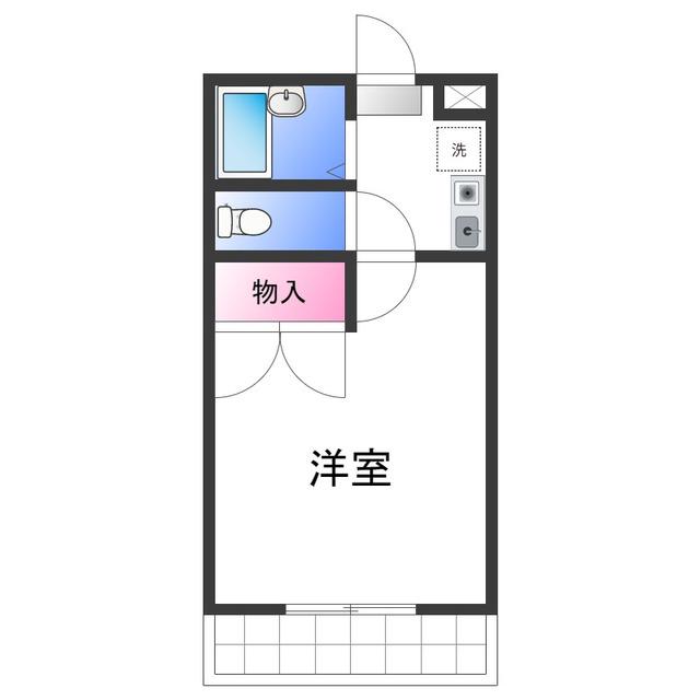 レオパレス中井町2(1K/3階)の間取り写真