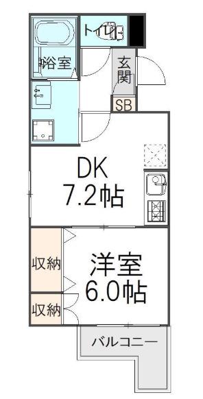 ヴランドール船橋本町(1DK/3階)の間取り写真