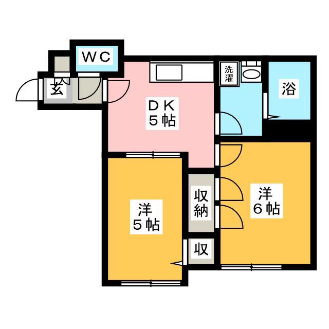 松韻別荘(2DK/1階)の間取り写真