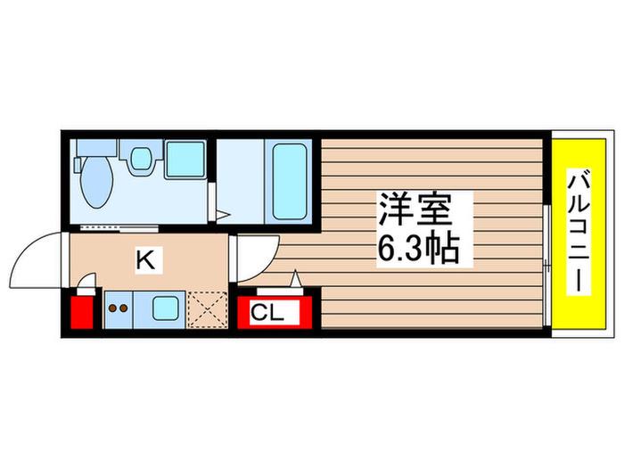 ラ リヴィエール テール稲毛(1K/1階)の間取り写真