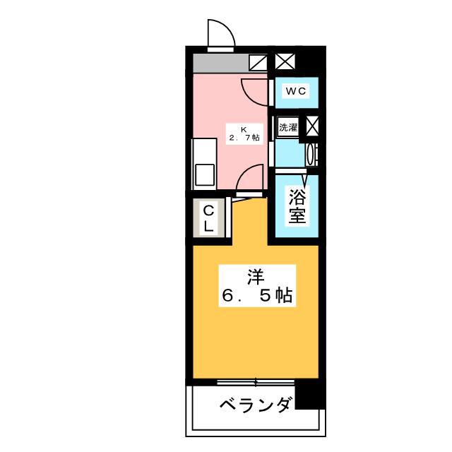 ミーレ横濱(1K/2階)の間取り写真