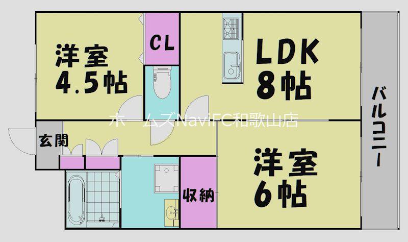 リーゼンラート森(2LDK/8階)の間取り写真