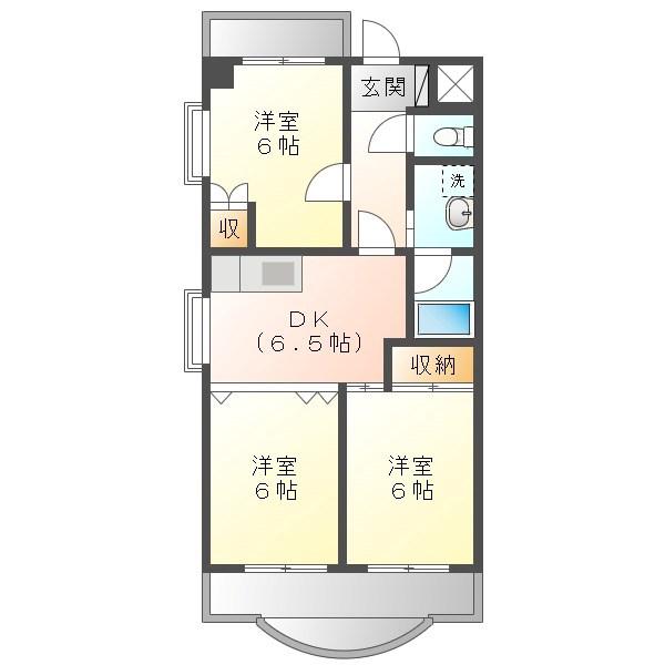 ニッシンパークサイド(2LDK/3階)の間取り写真