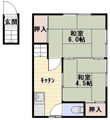 千住東二丁目(2K/2階)の間取り写真