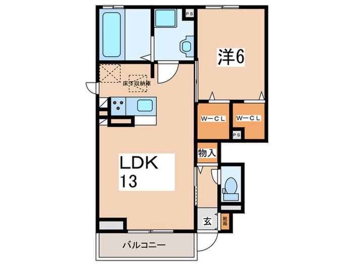 ウィル湘南台(1LDK/1階)の間取り写真