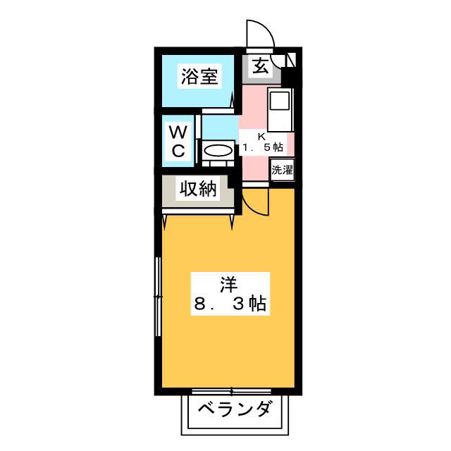 ラヴェール(1K/1階)の間取り写真