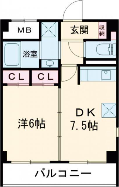 TSカーサSECONDO(1LDK/2階)の間取り写真