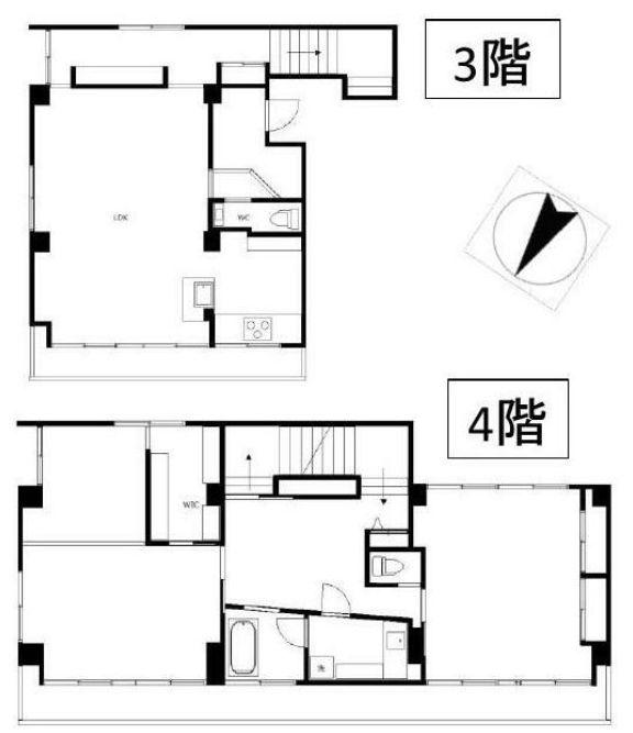 矢ノ倉ハイツ(2LDK/3階)の間取り写真