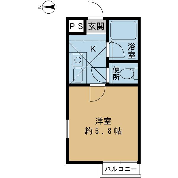アーバンシティ中野栄(1K/1階)の間取り写真