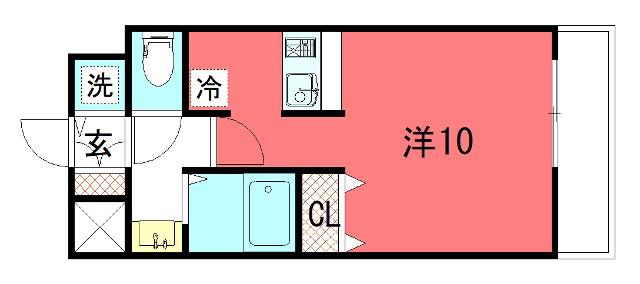 プレサンス京大東(1K/3階)の間取り写真