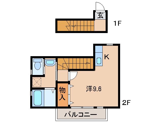 ユースフル(ワンルーム/2階)の間取り写真