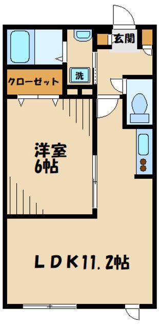 ヘーベルメゾンヴェール(1LDK/2階)の間取り写真