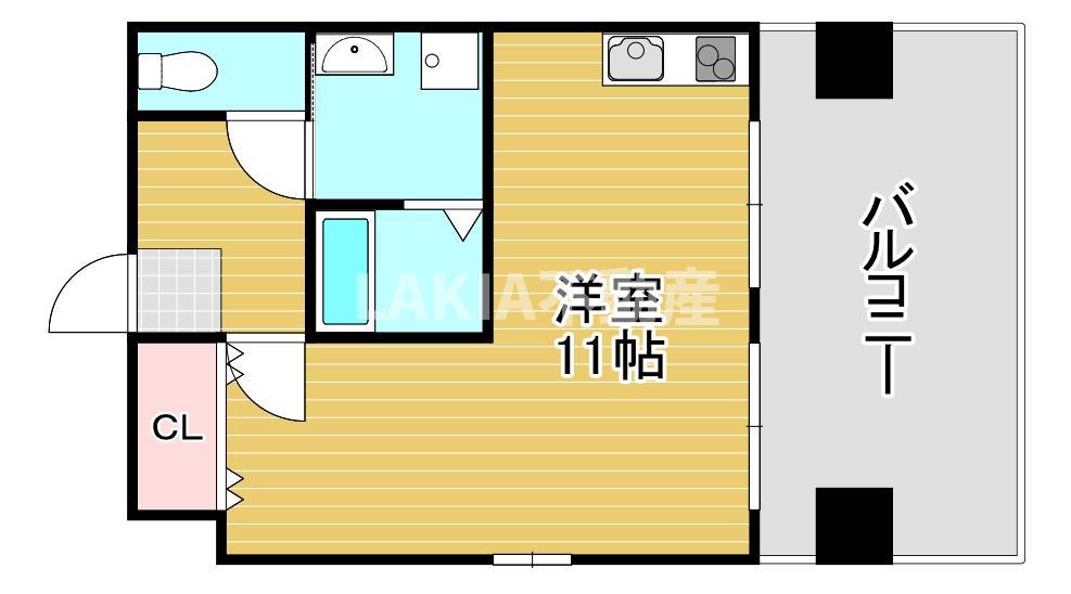 グランドステージ大阪城北(1K/10階)の間取り写真