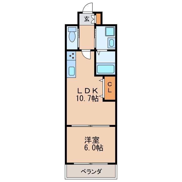 フォレスト2001(1LDK/4階)の間取り写真