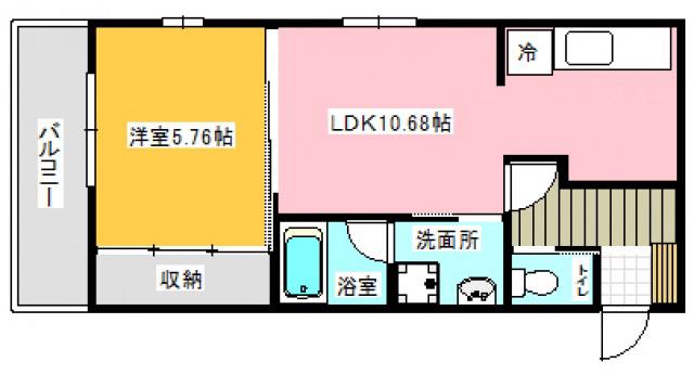 ブラウンベレー壱番館(1LDK/2階)の間取り写真
