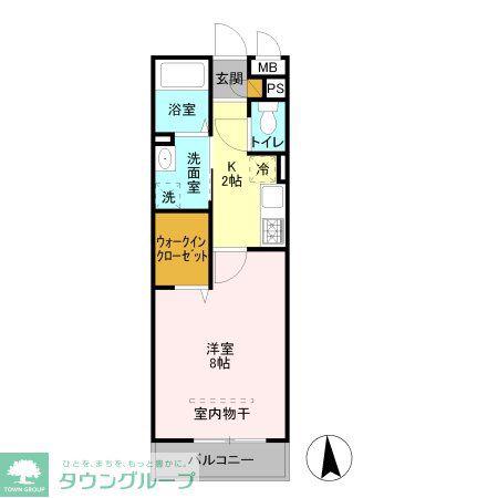 ベルレージュ エム(1K/1階)の間取り写真