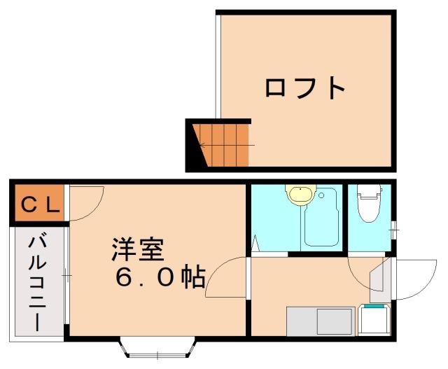 アルカディアII(1K/2階)の間取り写真