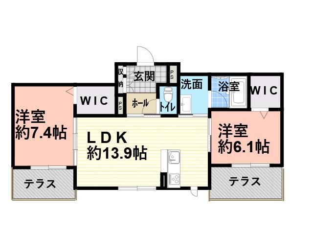 COMFORZA・T(2LDK/1階)の間取り写真