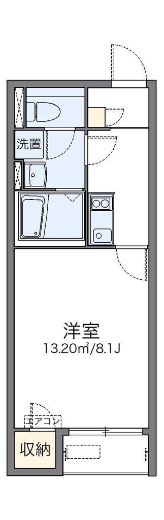 レオネクスト一枚沖(1K/1階)の間取り写真