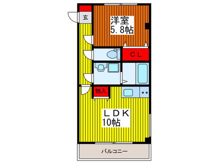 レスパース(1LDK/2階)の間取り写真