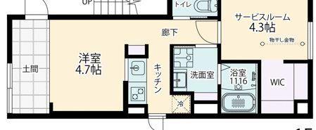 フォルスクラス三軒茶屋2(1SK/1階)の間取り写真