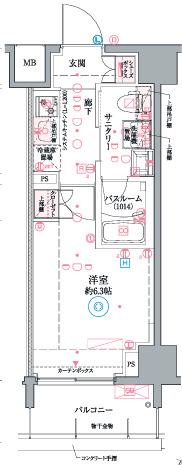 クレヴィスタ阪東橋III(1K/3階)の間取り写真