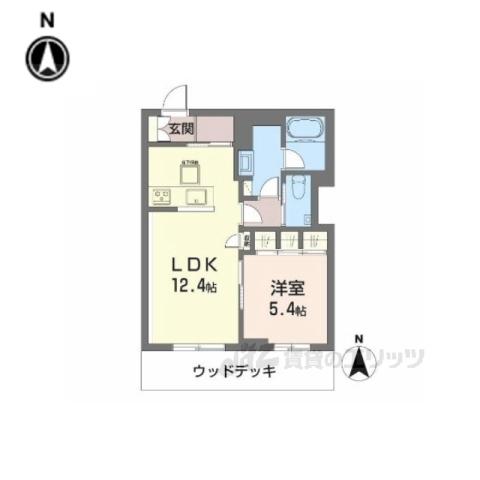 シャーメゾンカルム光月(1LDK/1階)の間取り写真