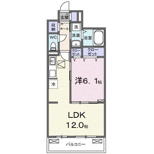 ル グランシャリオ(1LDK/1階)の間取り写真