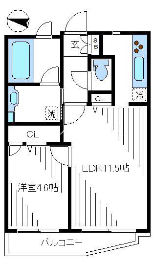 サントリーニ(1LDK/1階)の間取り写真