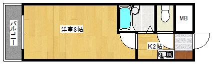 メゾンド長束(1K/1階)の間取り写真