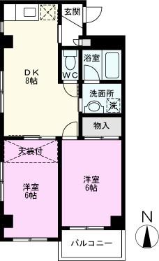 メゾンSII(2DK/3階)の間取り写真