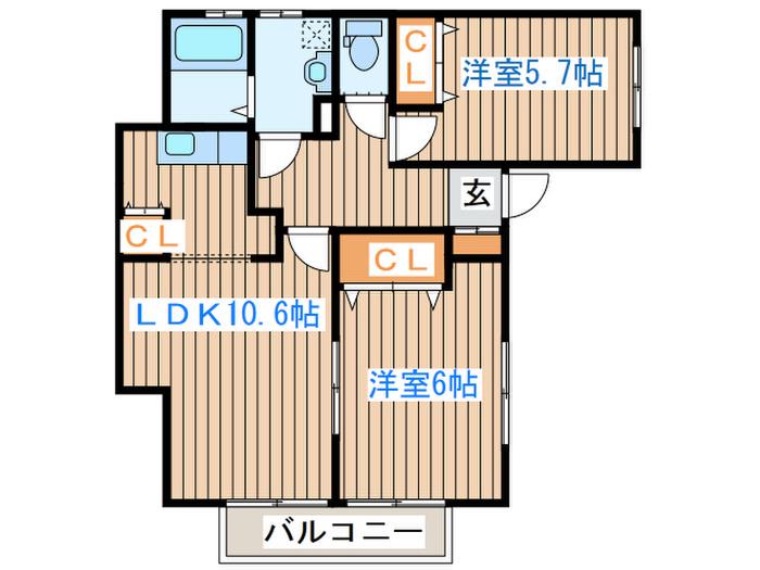 BUSENA391(2LDK/1階)の間取り写真