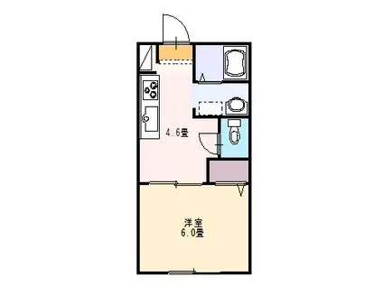 フレグランス古川B(1DK/2階)の間取り写真