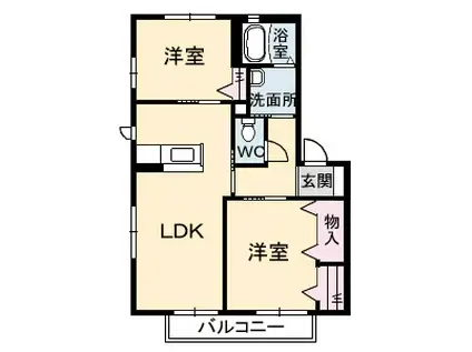 シャーメゾンソレイユ A棟(2LDK/2階)の間取り写真