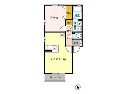 フォレスト・コートB(1LDK/2階)の間取り写真