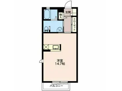 メゾンエスベランサ(ワンルーム/2階)の間取り写真