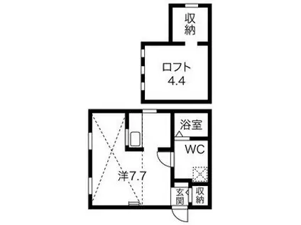 ロフト壱番館(ワンルーム/2階)の間取り写真