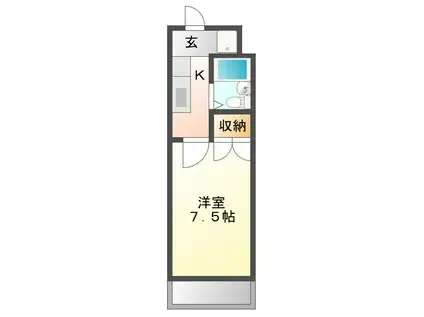 オリーブコート東深津(1K/3階)の間取り写真