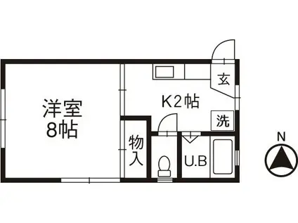 エクセル高尾(1K/1階)の間取り写真