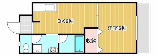 コーポふくい(1DK/6階)の間取り写真