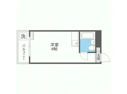 パーム南福岡(ワンルーム/3階)の間取り写真