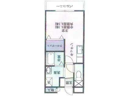 クレール・アルカンシェル(1K/2階)の間取り写真