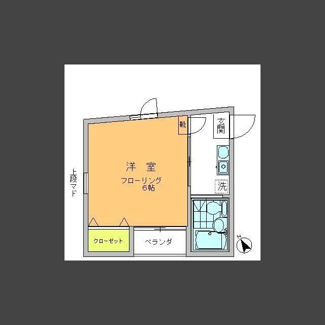 ロージェ西大井(1K/2階)の間取り写真