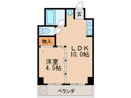 向陽ビル(1LDK/2階)の間取り写真