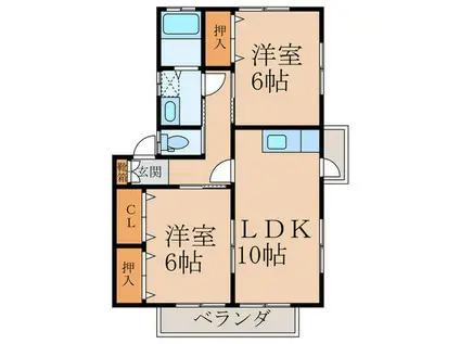 コーポピアライフ(2LDK/1階)の間取り写真