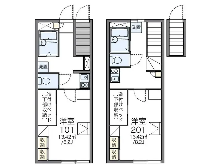 レオパレスリバーサイド上砂 1階階 間取り